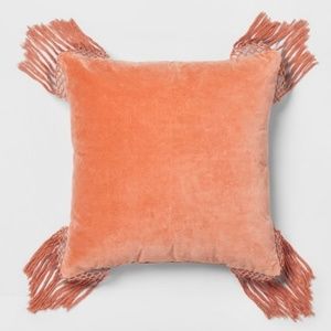 Target Opalhouse Coral Velvet Fringe Euro Pillow